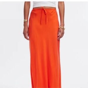 Madewell Bright Orange Maxi Skirt